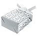 Foxnovo 50pcs Beautiful Wedding Favour Candy Boxes Gift Boxes with Ribbons (Silver)