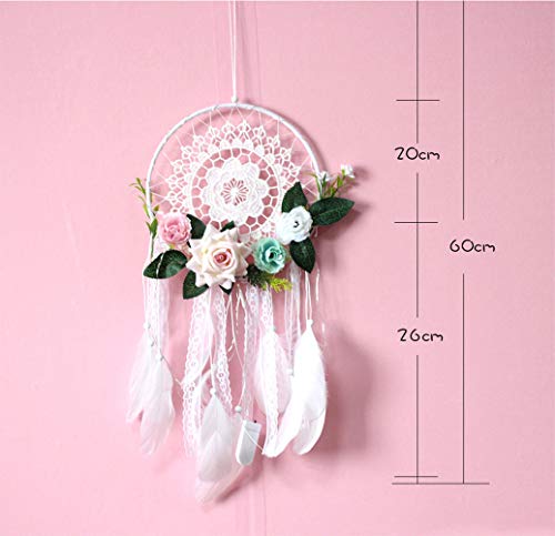 ZOONAI Dream Catcher for Bedroom Wall Hanging Handmade Dreamcatcher Feather Home Decor Ornament (E)
