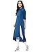 Janasya Indian Tunic Tops Crepe Kurti for Women (JNE1233-BLUE-KR-031-XL)