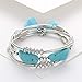 USA Annabel Turquoise Tassels Wrap Bangle Bracelet - Fashion Bohemian Jewelry Multilayer Charm Wire Bracelet for Women and Girls