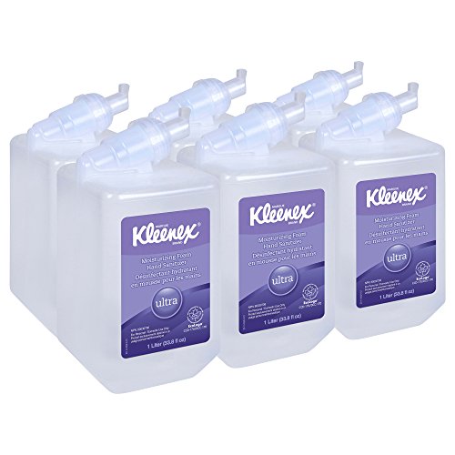 Kleenex Ultra Moisturizing Foam Hand Sanitizer (34700), Clear, 1.0 L Cassette Package, 6 Packages / Case