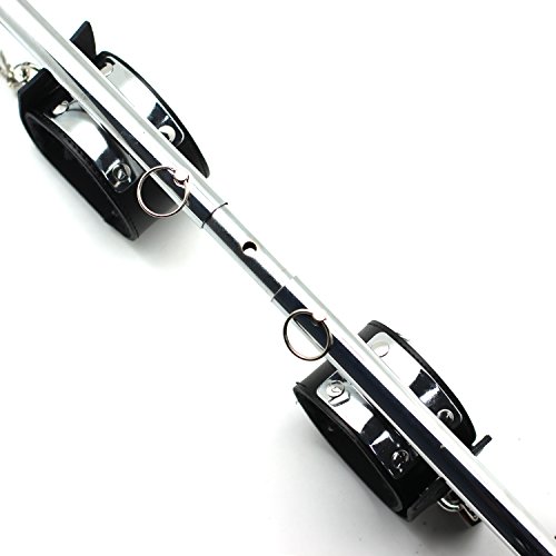 SCARLET KITTEN Metal Spreader Bar with 4 Leather Adjustable Straps, Silver