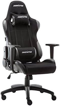 Deerhunter Gaming Chair, Grid Fabric Office Chair, High Back Ergonomic Racing Chair, Adjustable Computer Desk Swivel PC Chair with Headrest and Lumbar Support (Grey)
