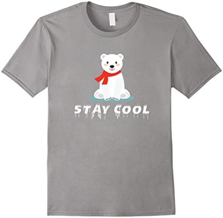 Men's Stay Cool Polar Bear Cute Funny T-Shirt 3XL Slate