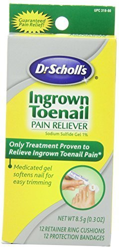 Dr. Scholl's Ingrown Toenail Pain Reliever, 1 kit, (w/ Gel, 12 retainer rings & 12 protection bandages) (Pack of 2)