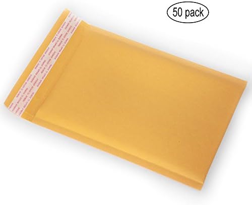 HLRM 6 x 10 Inches Yellow Kraft Bubble Mailers Padded Envelopes (Pack of 50) BJ6950