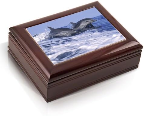 Deluxe Hawaiian Music Box - Jumping Dolphins in Hawaii - 'Over the Rainbow' Tune