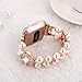 Ritastar for Fitbit Versa Bands Bracelets for Women Handmade Elastic Beaded Jewelry Replacement Strap Accessories with Rhinestones Pearls for Sport Fitbit Versa Lite Smart Watch Rose Gold