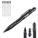 Lkyao professional tactical pen for Self-Defence with 4 ink refills+Emergency whistle,Glass breaker,ballpoint pens Writing Multifunctional Survival Tool-Black color