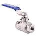 DERNORD Full Port Ball Valve Stainless Steel 304 Heavy Duty for Water, Oil, and Gas with Blue Locking Handles (1/4