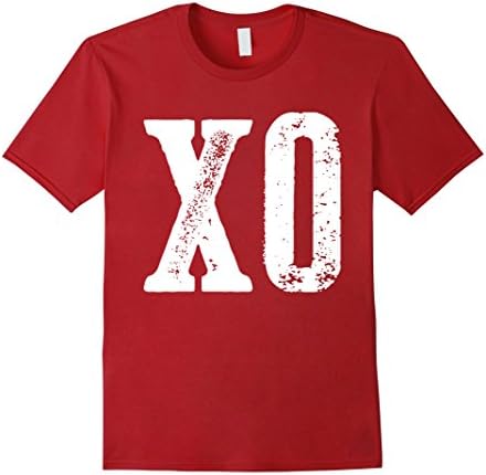 Men's Valentines Day T-shirt XO Women's Short Sleeve Tee Large Cranberry