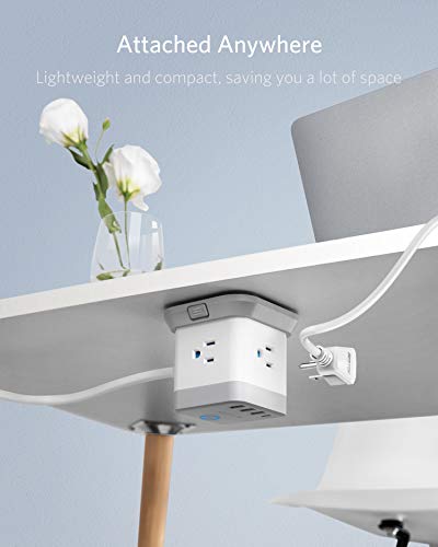 image for BESTEK Power Strip with USB, Vertical Cube Mountable Power Outlet Exte