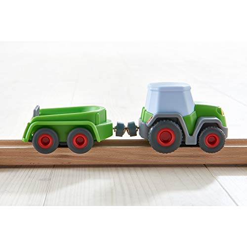 Haba Traktor mit Anhänger und Ferkel Geschenkset Little Friends Bauernhof – Bild 3