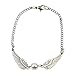 EIGA Silver Infinity Retro Pearl Angel Wings Jewelry Dove Peace Bracelet