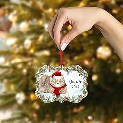 Sable Scottish Fold Cat Christmas Ornament 2024