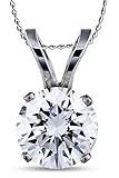 PARIKHS Round Cut Diamond Solitaire Pendant Premium Quality in White & Yellow Gold