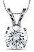 PARIKHS Round Cut Diamond Solitaire Pendant Premium Quality in White & Yellow Gold