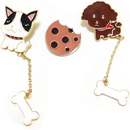 "Dog Like Cake" Cartoon Animals Enamel Brooch Pin Set Cute Brooch Pin Badge for Clothes Bags Backpacks