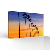 Canvas Wall Art The Palms Under The Sunset Canvas Prints Home Artwork Decoration for Living Room,Bedroom - 12x18 inches