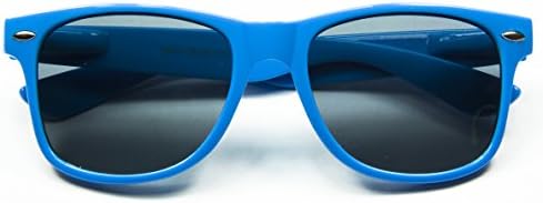 Classic Retro Horn Rimmed Wayfarer Sunglasses Metal Spring Hinge Comfort Fit (Blue)