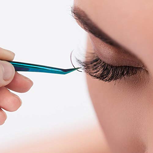 Rainbow Tweezers Kit Anti-Static Precision Stainless Steel Tweezers for Eyelash Extension Nail Art Ingrown Hair Craft Work 5 Pcs - Thumbnail 5