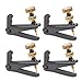 TIMESETL 4Pack Violin Fine Tuners for 4/4-3/4 Violin Metal String Adjuster Nickel Plated Anti Rust (Black + Gold)