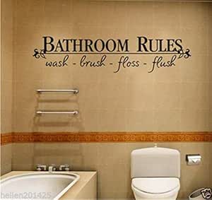 Puerta del baño palabras de vinilo pegatinas de pared baño aseo aseo