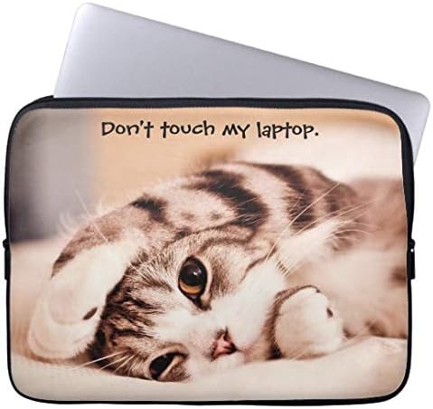 Adorable Kitty Cat Laptop Sleeve, 10", 12", 13", 15", 17" Laptop Sleeve, Neoprene Laptop Sleeve Case Cover