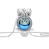 Susenstone Owl Pendant Necklace Jewelry Vintage Newest Glass Cabochon Necklace
