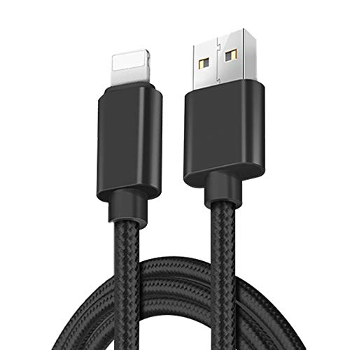 121AV Charger Cable 3M Charging USB Syncing Data Nylon Braided Cord in Black Compatible with ios series (3 Meter)