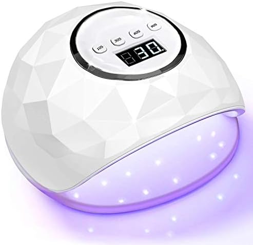 T-SUN 2020 UV LED Nail Dryer Diamond Gel Nail Light 72W High Power Infrared Detection For Gel Nails With 4 Timer Settings For Curing Over Hands And Feet For Manicure Japanese Instruction Manual (72W White)
