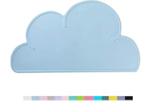 LUCK DAWN Cat Food Mat, Cat Placemat, Cat Feeding Mat，Premium Silicone Anti Slip Waterproof Dog Food Mat with High Lips，Pet Food Tray for Dogs, Cats & Others Animal (Blue)