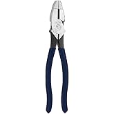 Klein Tools D213-8NE Pliers, 8-Inch Side Cutters, High Leverage Lineman's Pliers Cut Copper, Aluminum and Other Soft Metals