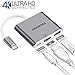 USB C HDMI Adapter,JAVONTEC Multiport Type C Hub with 4K HDMI,USB 3.0 Port and Power Delivery,USB Type C To HDMI Adapter for MacBook Pro,Google Chromebook,HP Spectre,Samsung S8/S8Plus(Grey)