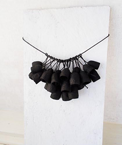 Black Necklace gothic style Silk necklace boho style silkworm cocoons Blackjewelry gift for wife gypsy necklace
