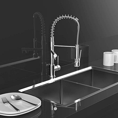Kitchen Faucet with Pull Down Sprayer, Arthas Single Handle High Arc Brushed Nickel Pre Rinse Copper Casting Kitchen Sink Faucet
