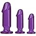 Doc Johnson Crystal Jellies - Starter Kit - For Graduated Anal Training - Ease Your Way Into Backdoor Pleasure - 3 Penis Shaped Plugs - Purple