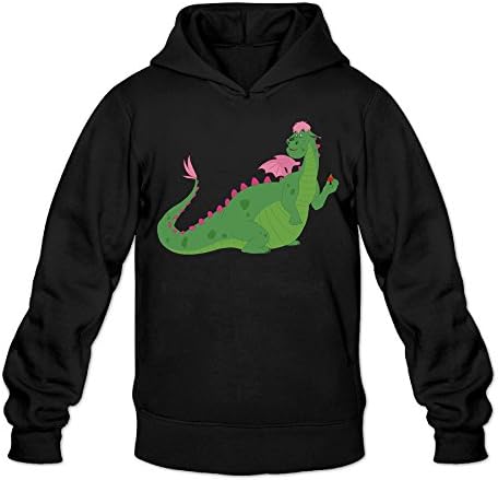 Rebecca Geek Cartoon Dragon Men's Long Sleeve Hoodies XL Black