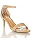 ROF Women's Faux Leather D'Orsay Ankle Strap Kitten Heel Sandals Pumps