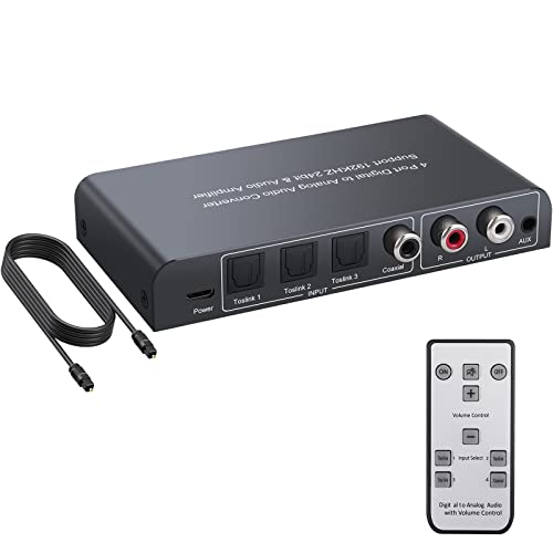 PROZOR 192kHz Digital to Analog Audio Converter,Optical to RCA