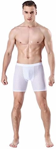 Mens Underwear Briefs, Simayixx Sexy Underwear Men's Boxer Briefs Shorts Bulge Pouch Modal Underpants (L, White)