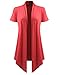 ALL FOR YOU Women's Soft Drape Cardigan Short Sleeve Coral XX-Large