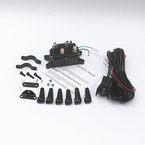 kipa Winch Solenoid Relay 12V 250A & Winch Rocker Thumb Switch Assy for ATV UTV Polaris 800 1000 SUV Jeep Trailer Hydraulic Pump Lift Jack 1500lb-5000lb Winch with mounting Brackets Terminal Caps - Image 4
