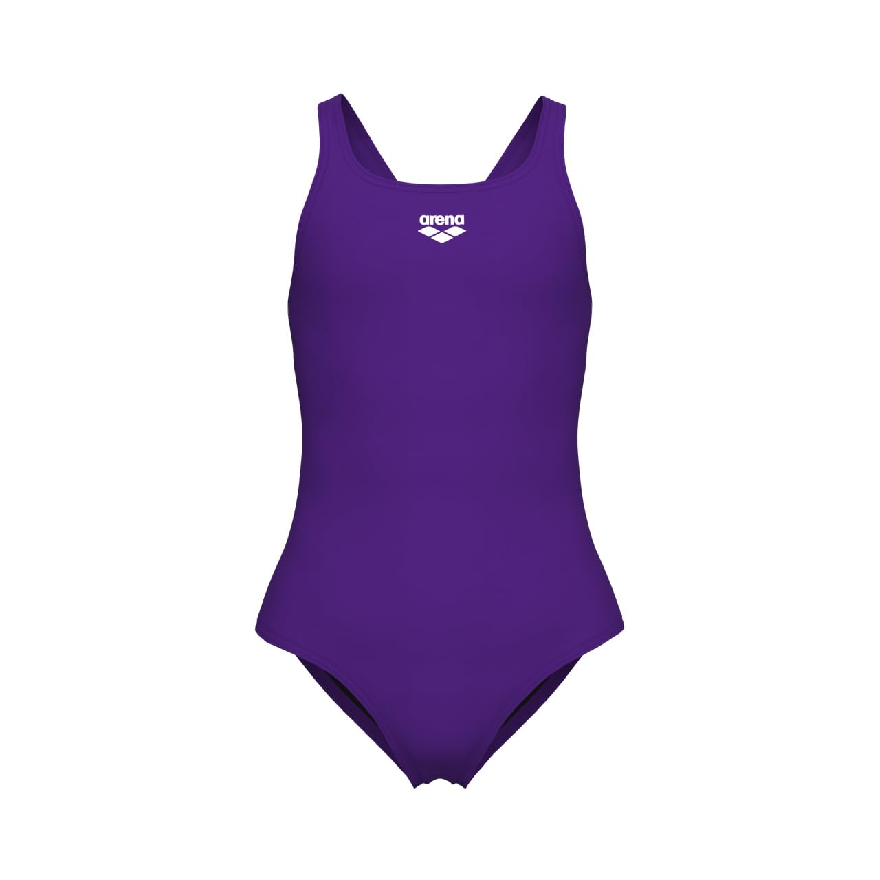 ARENA Feel Girls’ Youth Dynamo Training Junior Swimsuit Swim Pro US Back Waterfeel Comfortable One Piece Suit Pool or Beach, US Size 8-10 Jr/26, Violetta Purple