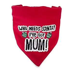 That Dog In Tuxedo Christmas Bandana Who need's Santa Dog Embroidered Holiday Christmas Bandana with Adjustable Dog Collar/Christmas Gifts for pet Dog (M-L)