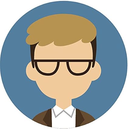 Simple Professional Cartoon Profile Portfolio Picture Icon Emoji Vinyl Sticker Frosted Tips Man With Glasses Blue Amazon In Car Motorbike