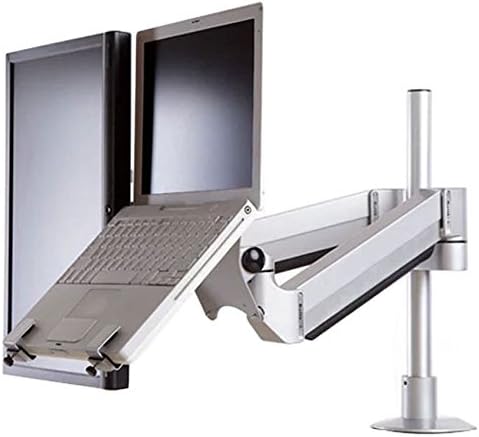 MULUX M201 2-in-1 Full Motion Dual Arm Desk Monitor Laptop Mount Stand Fits 15"-30" Computer Monitor and Laptop