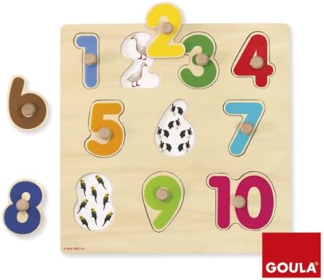 GoulaWooden Numbers Puzzle (10 Pieces)