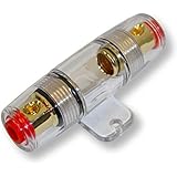 Asdomo Audio 60 Amp Car Fuses Block Single In-Line AGU Gold-plated Fuse Holder Fits 4 8 10 Gauge Wire