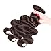 FASHION LADY Peruvian Body Wave Human Hair Bundles 3 Bundles Dark Brown Virgin Human Hair Extensions (16 18 20,Dark Brown Color 2)